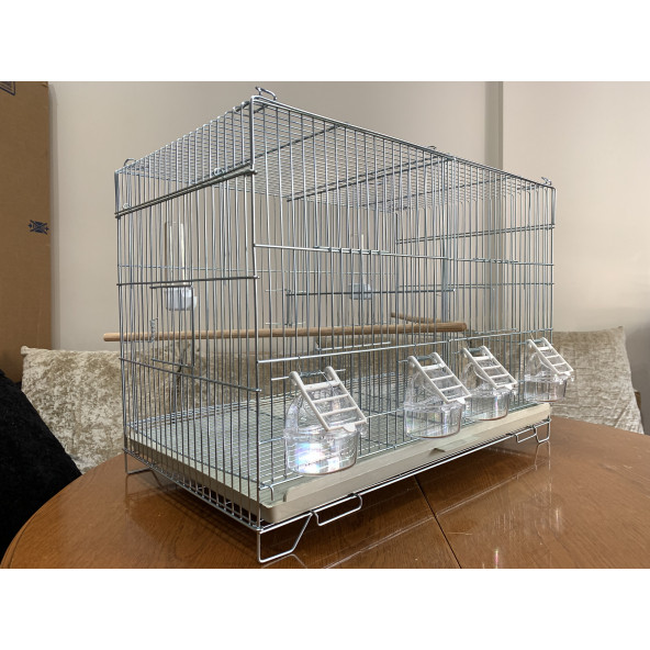 Muhabbet Kuşu Çifthane Salma Kafes ( Yemlik, Suluk, Ahşap Tünek Dahil ) Kampanya Kalın Telli - 3