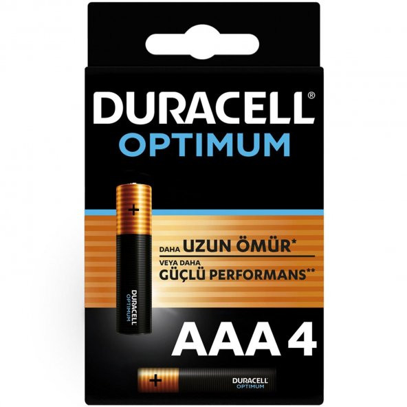 Duracell Optimum İnce Kalem Pil 4 lü Duracell AAA Alkalin İnce Kalem Pil