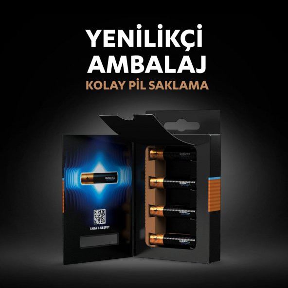 Duracell Optimum İnce Kalem Pil 4 lü Duracell AAA Alkalin İnce Kalem Pil - 5