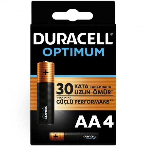 Duracell Optimum Kalem Pil 4 lü Duracell AA Alkalin Kalem Pil