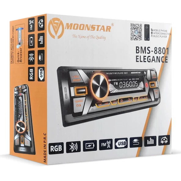 MOONSTAR BMS-8801 Oto Teyp 4X45 Watt Bluetooth Mobil Aplikasyon 2xUsb Sd Fm Aux - 2