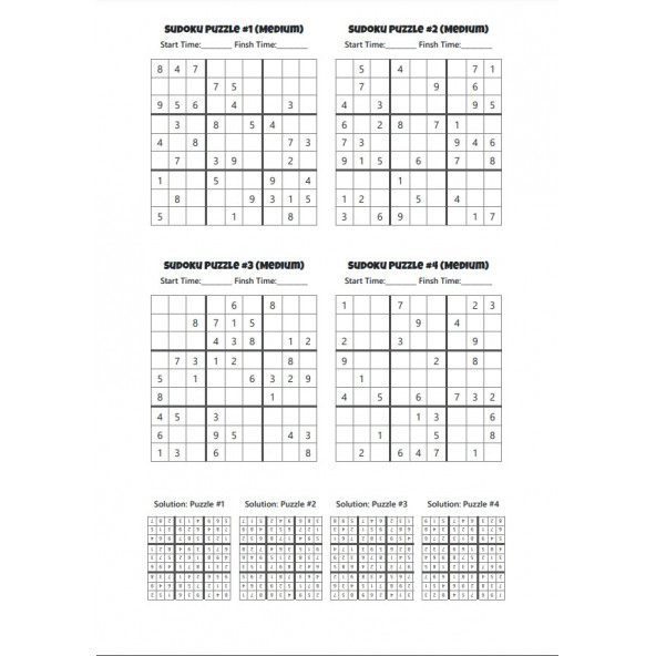 Zamanlayıcı Normal Sudoku Kitap Seti (2 Fasikül Set) - 2