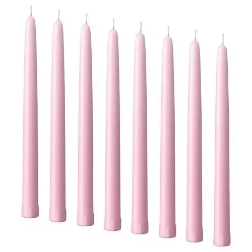 IKEA KLOKHET 8 ADET 25 CM MUM AÇIK PEMBE ŞAMDAN MUMU