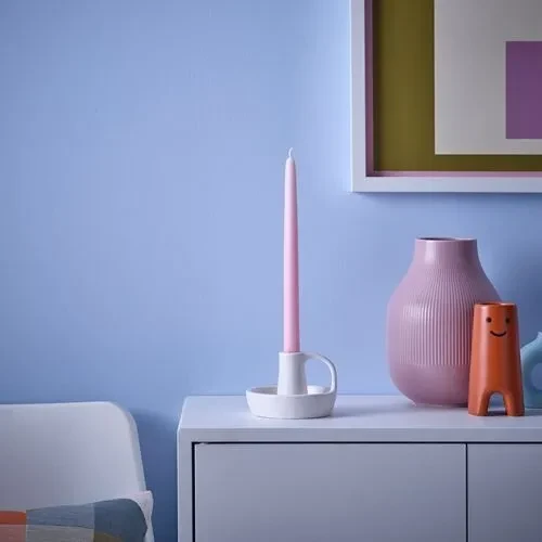 IKEA KLOKHET 8 ADET 25 CM MUM AÇIK PEMBE ŞAMDAN MUMU - 2
