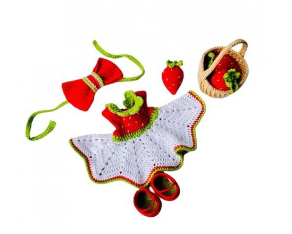 Mia Çilek Kız Amigurumi Organik Oyuncak - 3