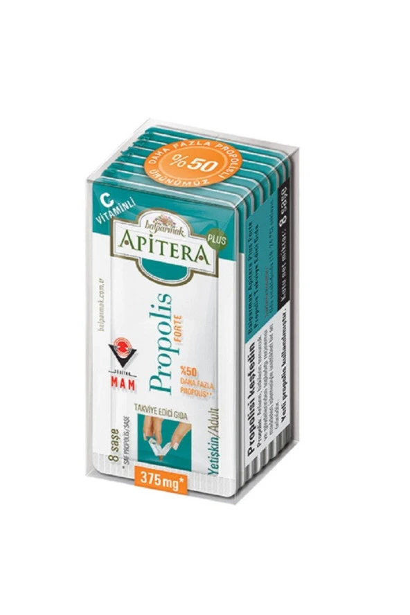 BALPARMAK Apitera Plus Forte Propolis C Vitaminli 375 mg x 8 Saşe