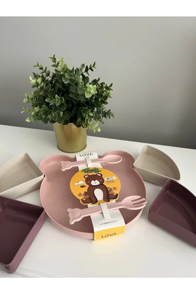 Plastik Bebek Mama Seti - Lila Model Lila - Krem - Pembe - 2