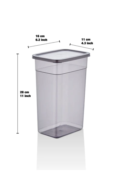 King 24 Adet Füme Erzak Bakliyat Saklama Kabı Full Set (0.8 LT - 1,3 LT - 2 LT - 3.2 LT) - Resim 5