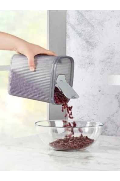 9'lu Set 3 Adet 1300 ml 3 Adet 2,5 Lt 3 Adet 4 Lt Pratik Kapak Erzak Bakliyat Saklama Kabı - Resim 3