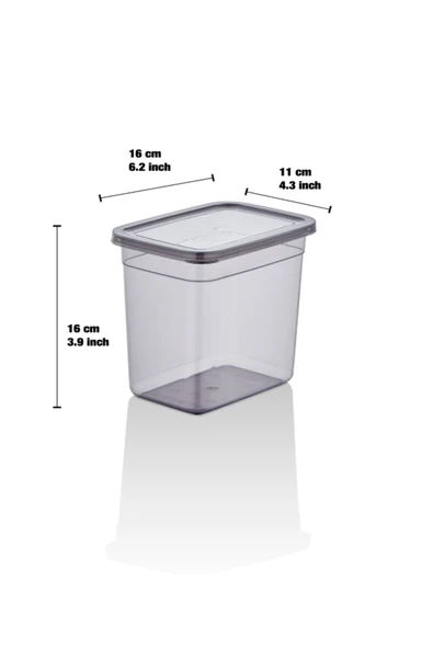 King 24 Adet Füme Erzak Bakliyat Saklama Kabı Full Set (0.8 LT - 1,3 LT - 2 LT - 3.2 LT) - Resim 6