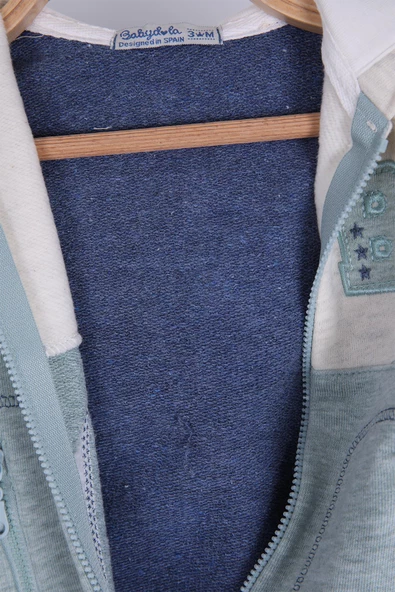 Babyhola Kız Erkek Fermuarlı Kapüşonlu Şardonlu Tulum 12645 - 8