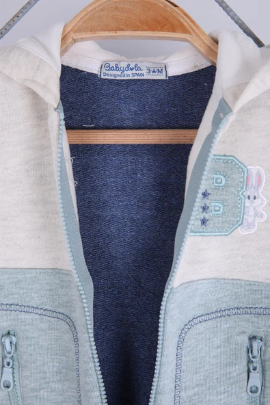 Babyhola Kız Erkek Fermuarlı Kapüşonlu Şardonlu Tulum 12645 - 7