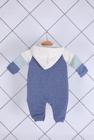 Babyhola Kız Erkek Fermuarlı Kapüşonlu Şardonlu Tulum 12645 - 9
