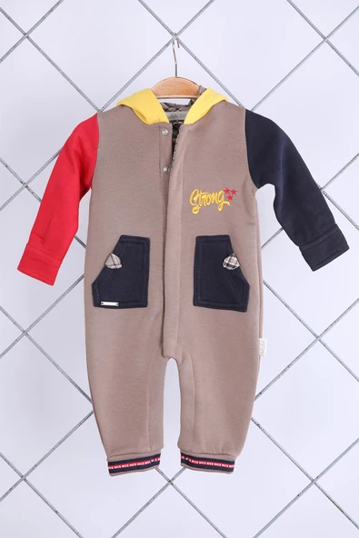 Babyhola Kız Erkek Çıtçıtlı Kapüşonlu Şardonlu Kışlık Tulum 12644 - 8