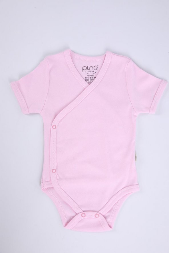 Babyhola 3'lü %100 Pamuk Body Kız Erkek Bebek Kısa Kol Kruvaze Çıtçıtlı Badi Zıbın 3'lü Set 34951 - 4