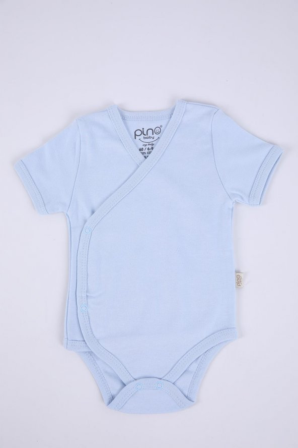 Babyhola 3'lü %100 Pamuk Body Kız Erkek Bebek Kısa Kol Kruvaze Çıtçıtlı Badi Zıbın 3'lü Set 34951 - 9
