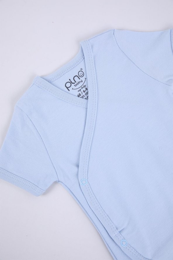 Babyhola 3'lü %100 Pamuk Body Kız Erkek Bebek Kısa Kol Kruvaze Çıtçıtlı Badi Zıbın 3'lü Set 34951 - 12