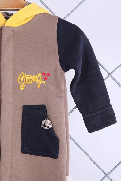 Babyhola Kız Erkek Çıtçıtlı Kapüşonlu Şardonlu Kışlık Tulum 12644 - 9