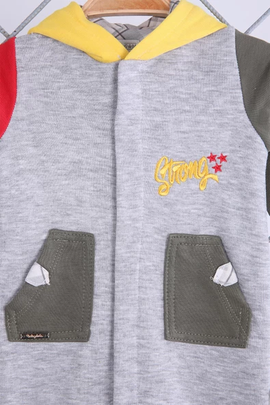 Babyhola Kız Erkek Çıtçıtlı Kapüşonlu Şardonlu Kışlık Tulum 12644 - 3