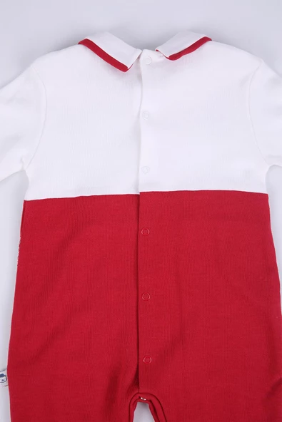 Babyhola %100 Pamuk Şapkalı Uzun Kollu Erkek Bebek Çocuk Patikli Tulum Mevsimlik Baharlık Yenidoğan 2487 - 5