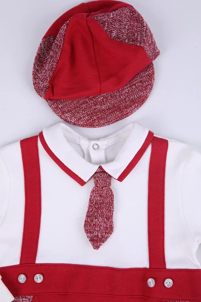 Babyhola %100 Pamuk Şapkalı Uzun Kollu Erkek Bebek Çocuk Patikli Tulum Mevsimlik Baharlık Yenidoğan 2487 - 3