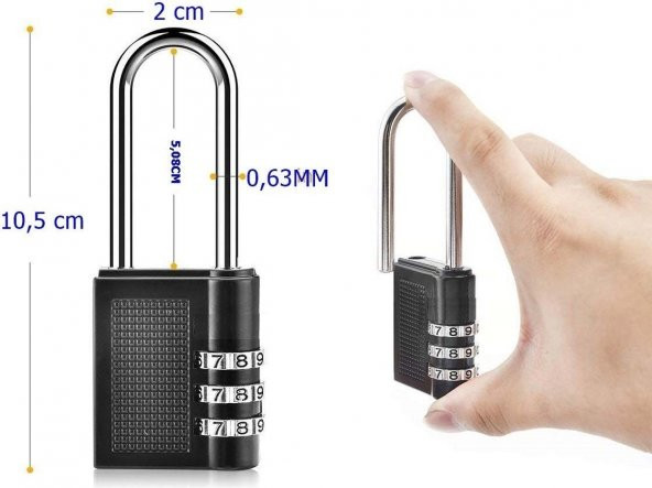 2 Adet Şifreli Asma Kilit Bot Ayakkabı Dolap Için 3 Basamak Şifreli Asma Kilit - 2