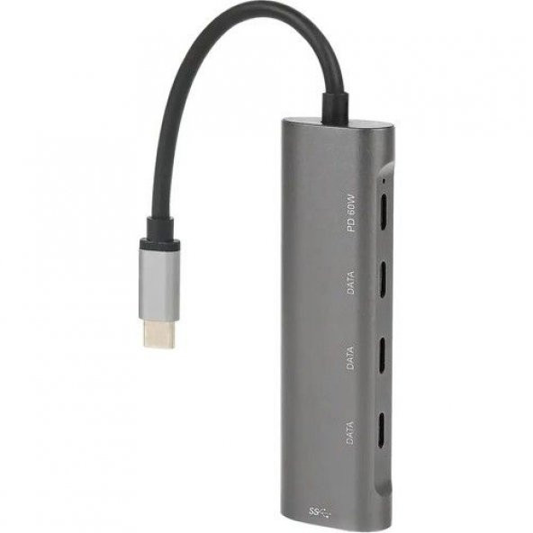 DAYTONA FC25 5li USBType-C DOCKING STATION (Giriş:USB Tip-C => Çıkış:3xType-C+1xUSB3.0+PD) - 2