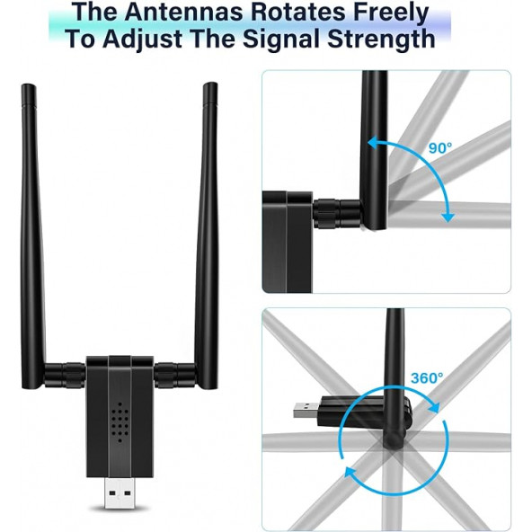 1300Mbps WLAN Stick WiFi Adaptörü USB 3.0 PC,