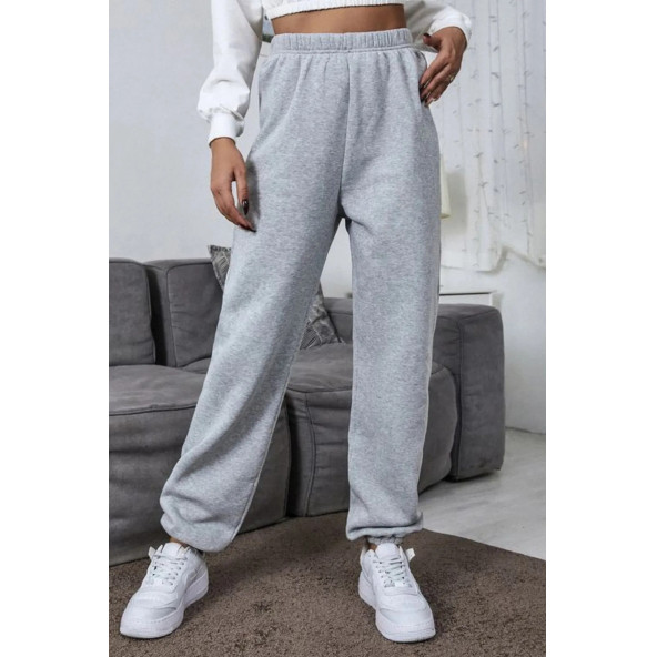 Kadın Pamuklu 3 Iplik Şardonlu Eşofman Altı - 3