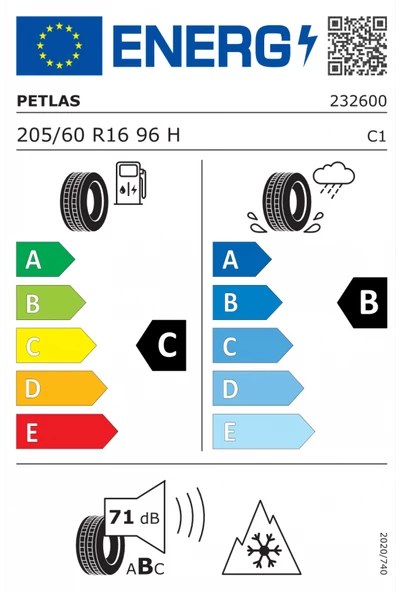 Petlas 205/60 R16 96H XL Snowmaster2 Kış Lastiği Üretim 2024