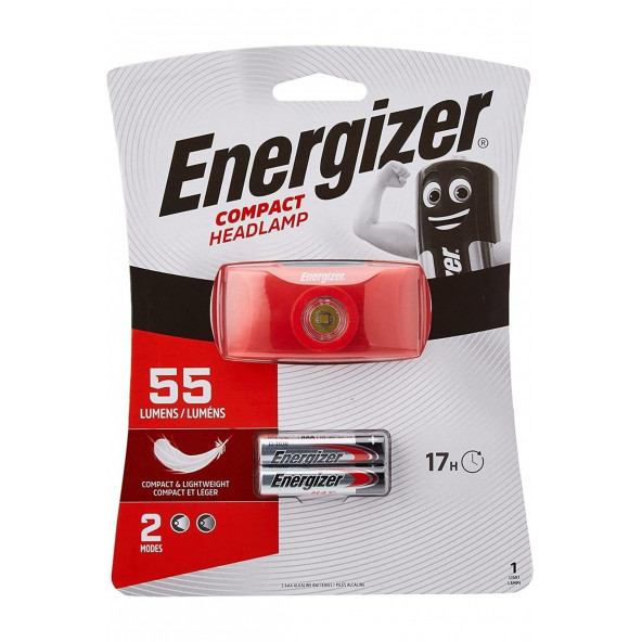 Energizer Compact Headlamp İki Pilli Kafa Feneri Kamp Kafa Lambası 55 Lumen