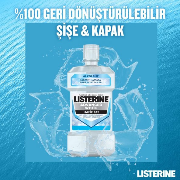 Listerine Advanced Whıte Hafif Tat Alkolsüz Ağız Bakım Suyu 500x3 1500 Ml - 5