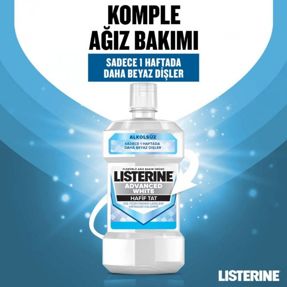 Listerine Advanced Whıte Hafif Tat Alkolsüz Ağız Bakım Suyu 500x4 2000 Ml - 2