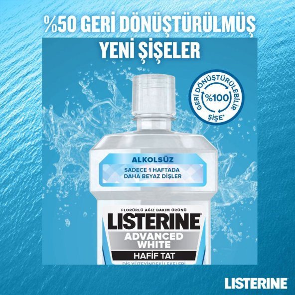 Listerine Advanced Whıte Hafif Tat Alkolsüz Ağız Bakım Suyu 500x4 2000 Ml - 4