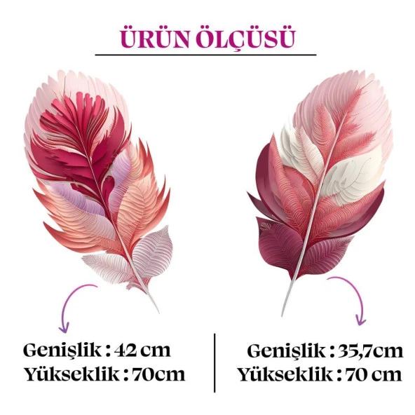 Veraart Kişiselleştirilebilir Işıklı Dekoratif Pleksi Cam Tablo 2 li Tüy 70 cm - 4