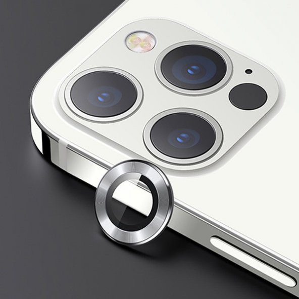 USAMS İphone 12 Pro 3D Metal Çerçeveli Kamera Lens Koruyucu