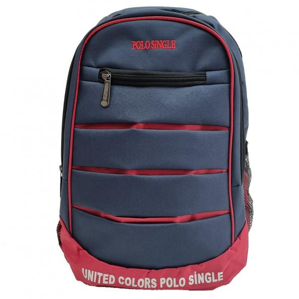 United Colors Polo Single Okul Sırt Çantası - Kırmzı Lacivert - 2