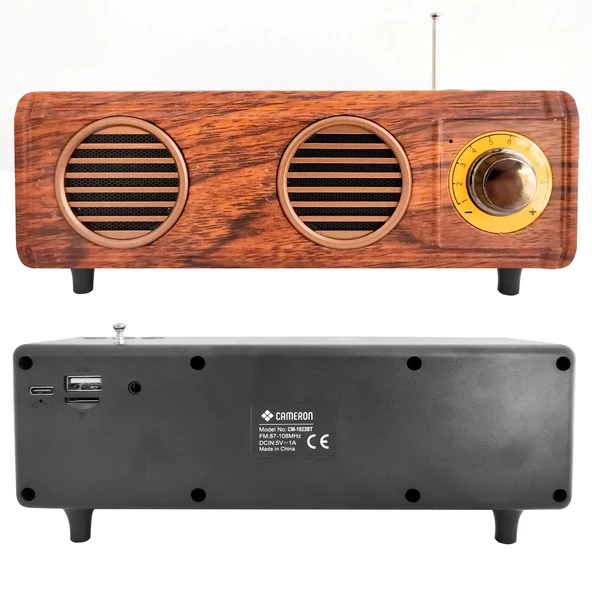 Radyo Nostalji Şarjlı Bt/Usb/Sd/Fm Cameron Cm-1923Bt