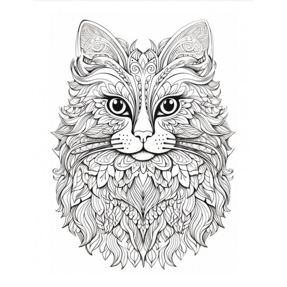 Kedi Mandala Boyama Kitabı (Kedigiller Familyası) - 2