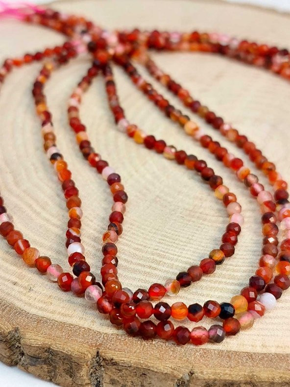 Akik Taşı YARIM Dizi 2,5mm (17cm uzunluğundadır) - Resim 2