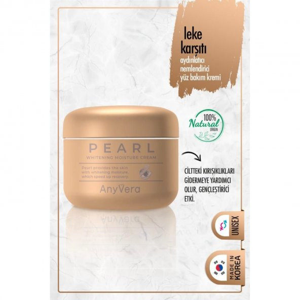 Anyvera Leke Karşıtı Aydınlatıcı  Nemlendirici Pearl Krem