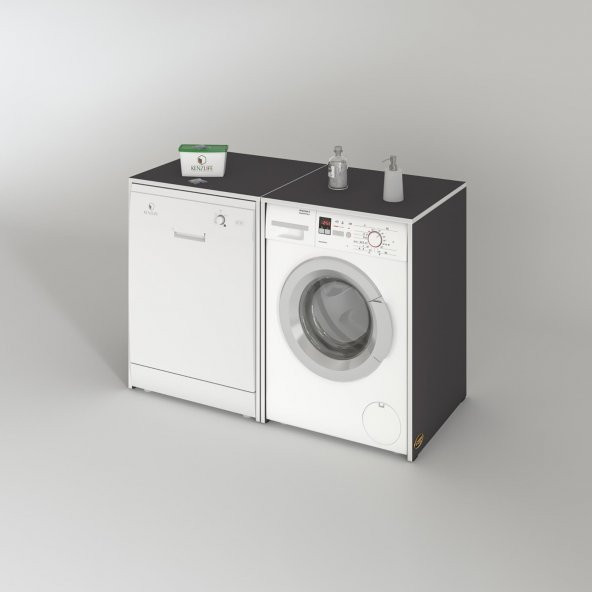 Kenzlife çamaşır&kurutma&bulaşık makinesi dolabı naumkare gri 90*140*60 kapaksız arkalıksız - 2