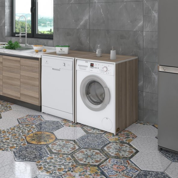 Kenzlife çamaşır&kurutma&bulaşık makinesi dolabı naumkare crd 90*140*60 kapaksız arkalıksız