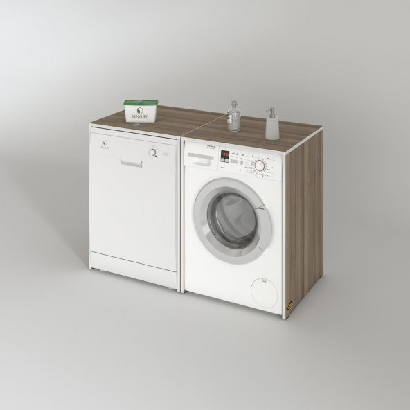 Kenzlife çamaşır&kurutma&bulaşık makinesi dolabı naumkare crd 90*140*60 kapaksız arkalıksız - 2