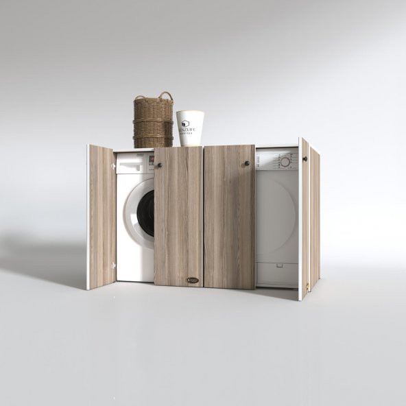 Kenzlife çamaşır&kurutma&bulaşık makinesi dolabı tatyanakare crd 90*140*60 kapaklı arkalıksız - Resim 2