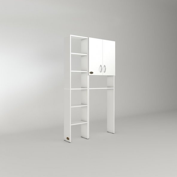 Kenzlife çamaşır makinesi dolabı veronikamaks byz 180*096*20 banyo kapaklı arkalıksız raflı - 3