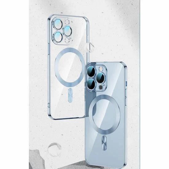 Apple iPhone 13 Pro Kılıf Kamera Lens Korumalı Magsafe Şarj Kilifi Şeffaf Renkli Yumuşak Kapak - 5