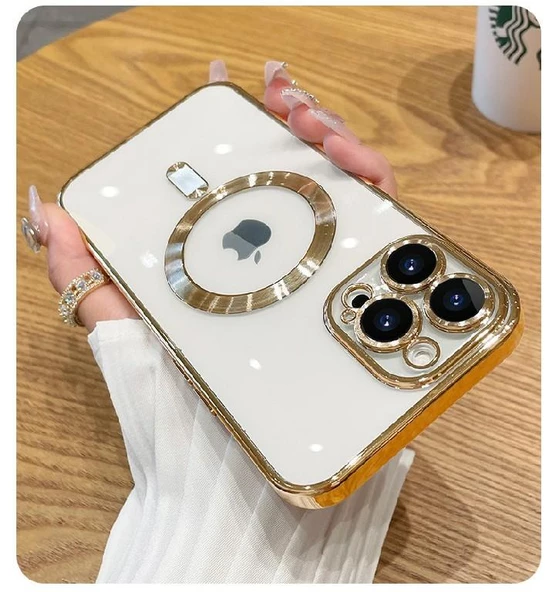Apple iPhone 13 Kılıf Kamera Lens Korumalı Magsafe Şarj Kilifi Şeffaf Renkli Yumuşak Kapak - 2