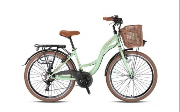 Geroni SIRIO - 26" City Bike - 21 Vites - V.B. - Mint Yeşili-Kahverengi - Shimano ürün görseli