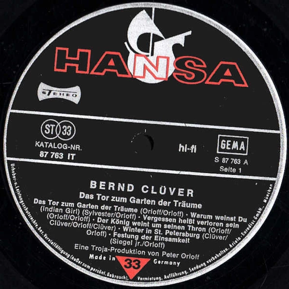 Bernd Clüver – Das Tor Zum Garten Der Träume pop plak alithestereo - 3